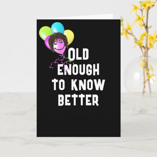 Ältere Spaß mit Balloons Karte (Gelbe Blume)