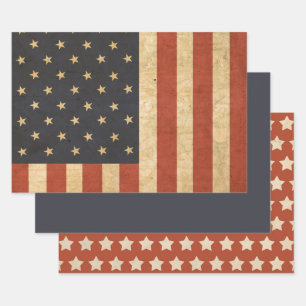 Ältere US Flag Army Boot Camp Soldier Geschenkpapier Set