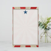 Ältere US Flagge - Rot, Weiß und Blau Briefpapier (Stehend Vorderseite)