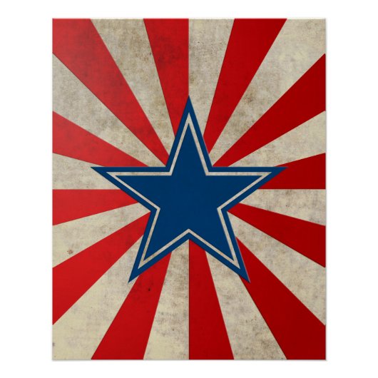Ältere US Flagge - Rot, Weiß und Blau Poster (Vorderseite)
