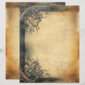 Ältere Vintage Pergamentpapiere dekorative Grenze (Vorne/Hinten)