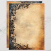 Ältere Vintage Pergamentpapiere - Ziergrenze (Vorne/Hinten)