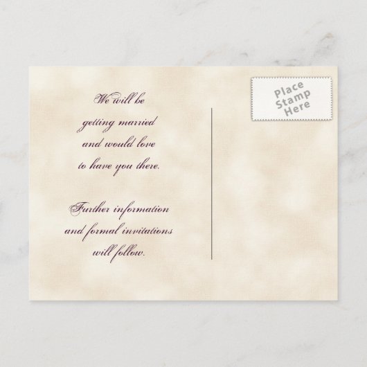 Ältere Weinberge Save the Date Postkarte (Rückseite)