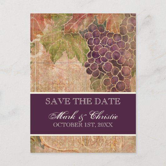 Ältere Weinberge Save the Date Postkarte (Vorderseite)