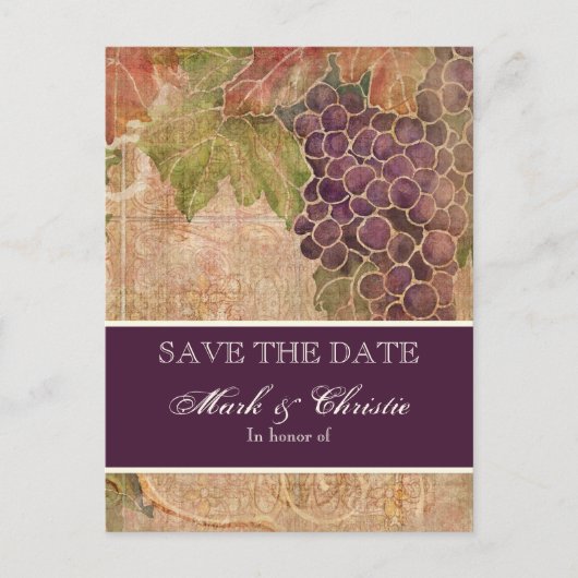 Ältere Weinberge Save the Date Postkarte (Vorderseite)