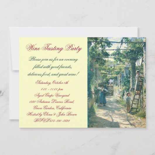 ÄLTERE WEINRÜSTE WEIN PARTY EINLADUNG (Rückseite)