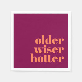 Ältere Weiser Hotter Bold Lila Orange Geburtstag Serviette