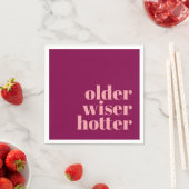 Ältere weiser Hotter Bold Lila Pink Geburtstag Serviette (Beispiel)