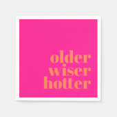 Ältere weiser Hotter Bold Pink Orange Geburtstag Serviette (Vorderseite)