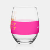 Ältere Weiser Hotter Pink und Orange 30. Weinglas Ohne Stiel (Links)