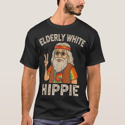 Ältere Weiße Hippie T-Shirt (Vorderseite)
