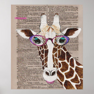 Altered Art Funky Giraffe Poster