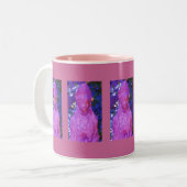 Altered Blue & Pink Qwan Yin Coffee Cup Zweifarbige Tasse (Vorderseite Links)