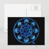 Altered Light Blue Zodiac Sun Eclipses Postkarte (Vorne/Hinten)