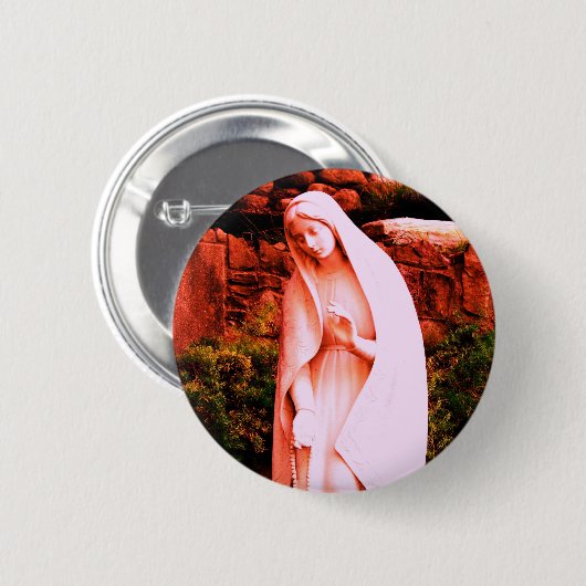 Altered Red Jungfrau Mary Button (Vorne & Hinten)