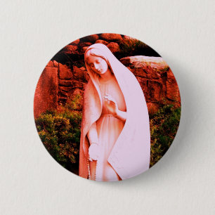 Altered Red Jungfrau Mary Button