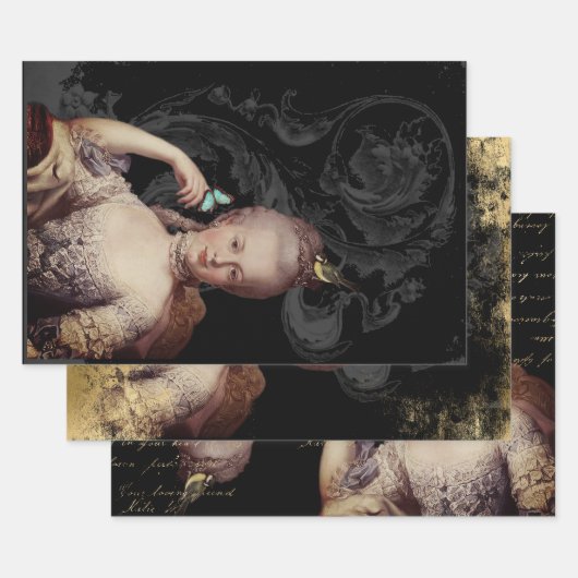 Altered young Marie Antoinette portrait Geschenkpapier Set (Set)