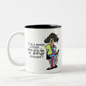 Älterer Bürger-Rabatt Zweifarbige Tasse (Links)