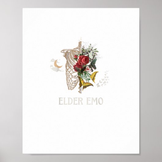 Älterer Emo Lustiger Goth Älterer Gothic Cottageco Poster (Vorne)