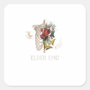 Älterer Emo Lustiger Goth Älterer Gothic Cottageco Quadratischer Aufkleber