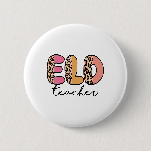 Älterer Lehrer Retro Leopard Ck Zur Schule Button (Vorderseite)