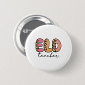 Älterer Lehrer Retro Leopard Ck Zur Schule Button (Vorne & Hinten)