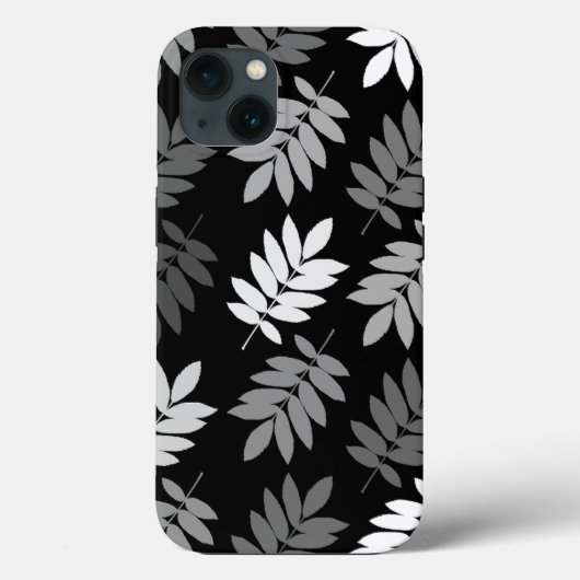 Älteres Blatt Lg Muster Schwarz Weiß Grau Case-Mate iPhone Hülle (Rückseite)