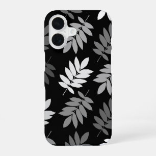 Älteres Blatt Lg Muster Schwarz Weiß Grau iPhone 16 Hülle
