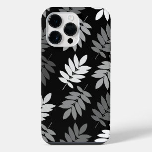 Älteres Blatt Lg Muster Schwarz Weiß Grau iPhone 14 Pro Max Hülle