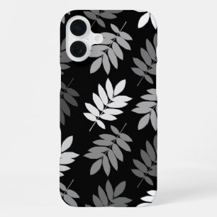 Älteres Blatt Lg Muster Schwarz Weiß Grau iPhone 16 Plus Hülle