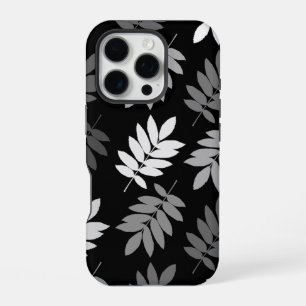 Älteres Blatt Lg Muster Schwarz Weiß Grau iPhone 16 Pro Hülle