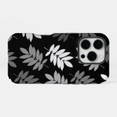 Älteres Blatt Lg Muster Schwarz Weiß Grau iPhone Hülle (Rückseite (Horizontal))