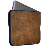 Älteres braunes Leder: klassische Textur Laptopschutzhülle (Vorne Rechts)