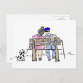 Älteres Ehepaar in Liebe Postkarte (Vorne/Hinten)