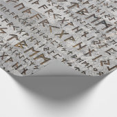 Älteres Futhark Muster auf Birkenbeschaffenheit Geschenkpapier (Ecke)