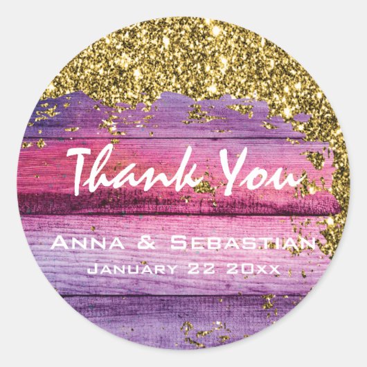 *~* Älteres Holz AP49 Glitzer Generisch Runder Aufkleber (Vorderseite)