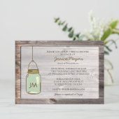 Älteres Holz mit Mason Jar Brautparty Einladung (Stehend Vorderseite)