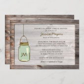 Älteres Holz mit Mason Jar Brautparty Einladung (Vorne/Hinten)