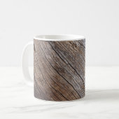 Älteres Holz: Rustikaler Texturhintergrund. Kaffeetasse (Vorderseite Links)
