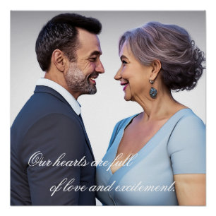 Älteres Paar Romantische Schnappschüsse in Liebe Poster