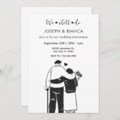 Älteres Paar zum Hochzeitstag Einladung (Vorne/Hinten)