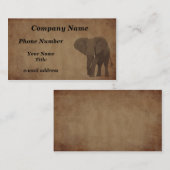 Älteres Papier - Elefant Visitenkarte (Vorne/Hinten)