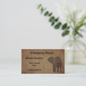 Älteres Papier - Elefant Visitenkarte (Stehend Vorderseite)