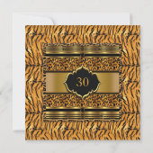 Älteres Party Geburtstag Wildtiere exotische Misch Einladung (Rückseite)