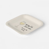 Älteres wie feines Weißweinglas Geburtstag Pappteller (Gewinkelt)