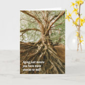 Altern bedeutet Geschichten zu erzählen inspiriere Karte (Gelbe Blume)
