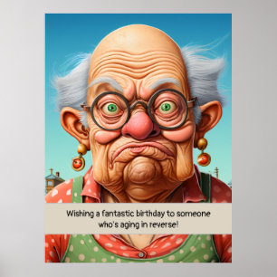 Altern in umgekehrtem Meilenstein Geburtstag Poster