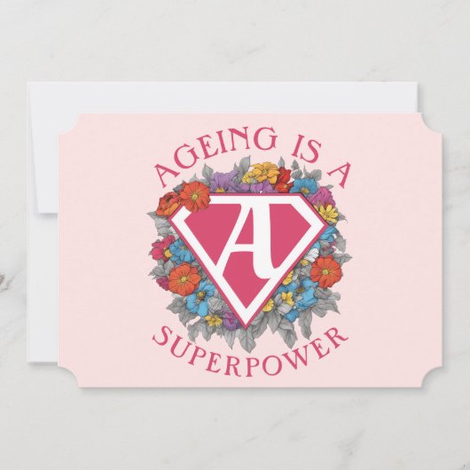 Altern ist ein Geburtstag der Supermacht Einladung (Vorderseite)