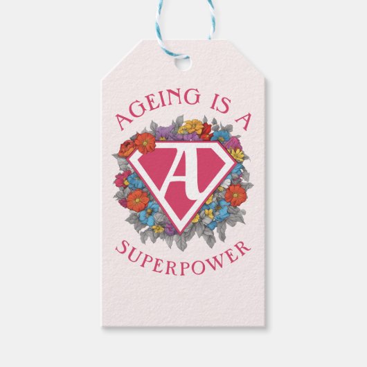 Altern ist ein Geburtstag der Supermacht Geschenkanhänger (Vorderseite)