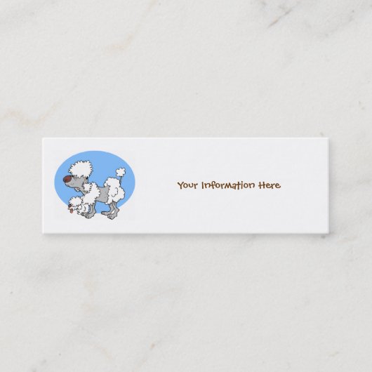 Altern Poodle Cartoon Lesezeichen Business Cards Mini Visitenkarte (Vorderseite)